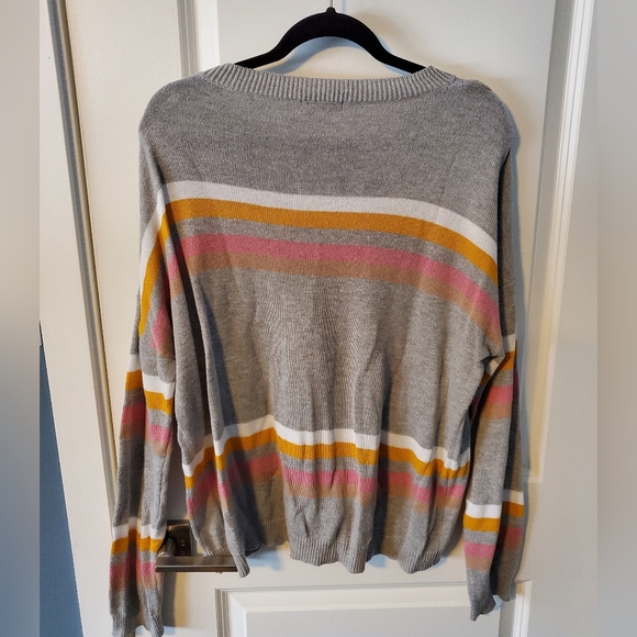 Grey Stripped Sweater - Picture 3 of 3